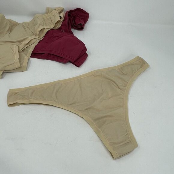 EVERYDAY Stitch Fix Thongs Womens 3X Made in Italy NEW Cotton Beige Red Lot of 8 - Picture 2 of 14
